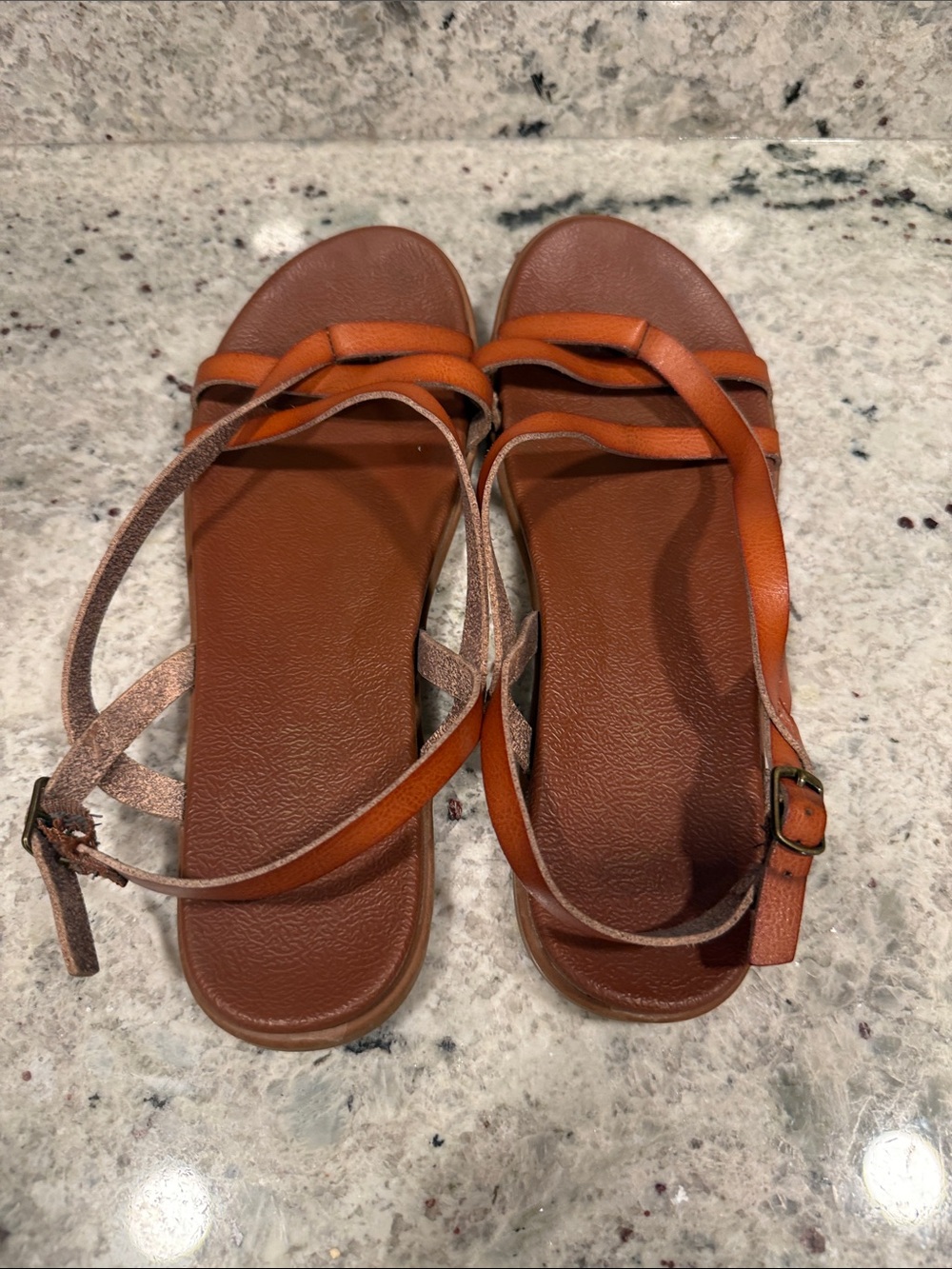 Women's Brown Leather Strappy Sandals